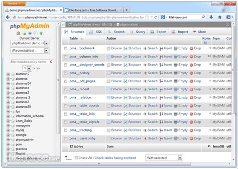 PHPMyAdmin .